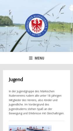 Vorschau der mobilen Webseite www.maerkischerrv.de, Märkischer Ruderverein e.V. - Jugend