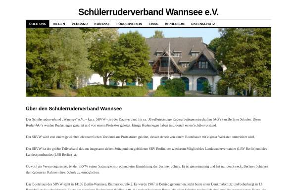 Vorschau von www.srvw.de, Schülerruderverband Wannsee e.V.