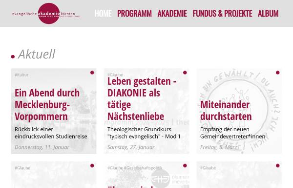 Vorschau von www.evangelische-akademie.at, Evangelische Akademie Kärnten