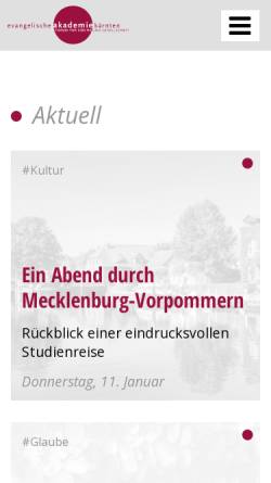 Vorschau der mobilen Webseite www.evangelische-akademie.at, Evangelische Akademie Kärnten