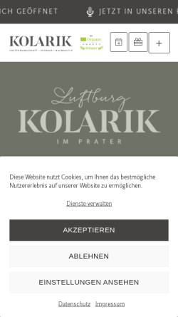 Vorschau der mobilen Webseite www.kolarik.at, Kolarik's Freizeitbetriebe