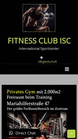 Vorschau der mobilen Webseite www.isc-gym.at, Fittnesscenter ISC GYM