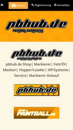 Vorschau der mobilen Webseite pbhub.de, Paintball Hub