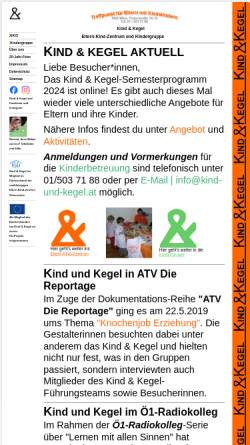 Vorschau der mobilen Webseite www.kind-und-kegel.at, Kind und Kegel