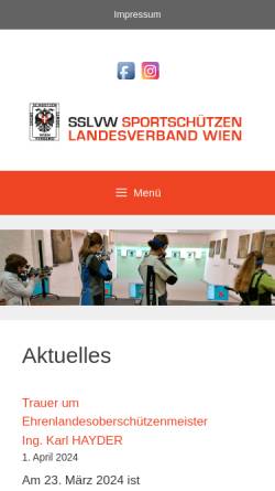 Vorschau der mobilen Webseite www.sslv-wien.at, Sportschützen-Landesverband Wien