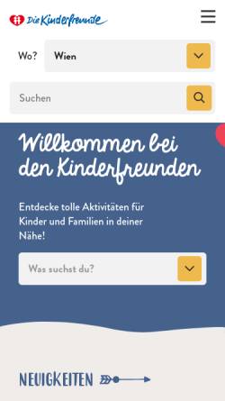 Vorschau der mobilen Webseite wien.kinderfreunde.at, Wiener Kinderfreunde