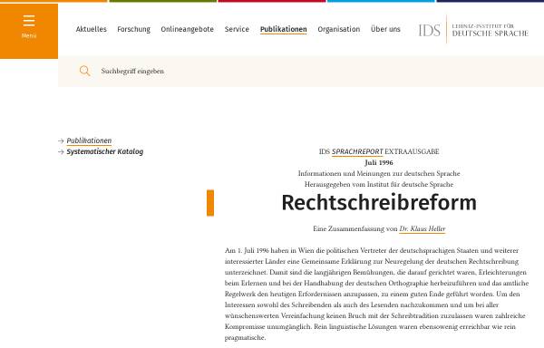 Vorschau von www.ids-mannheim.de, Rechtschreibreform