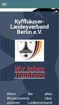Vorschau der mobilen Webseite www.lv-berlin.de, Kyffhaeuser Landesverband Berlin e.V.