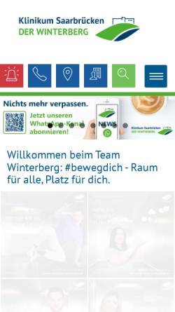 Vorschau der mobilen Webseite www.klinikum-saarbruecken.de, Klinikum Saarbrücken