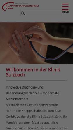 Vorschau der mobilen Webseite www.kk-sulzbach.de, Knappschaftskrankenhaus Sulzbach