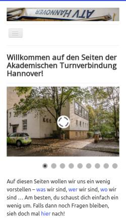 Vorschau der mobilen Webseite www.atv-hannover.de, Akademische Turnverbindung zu Hannover