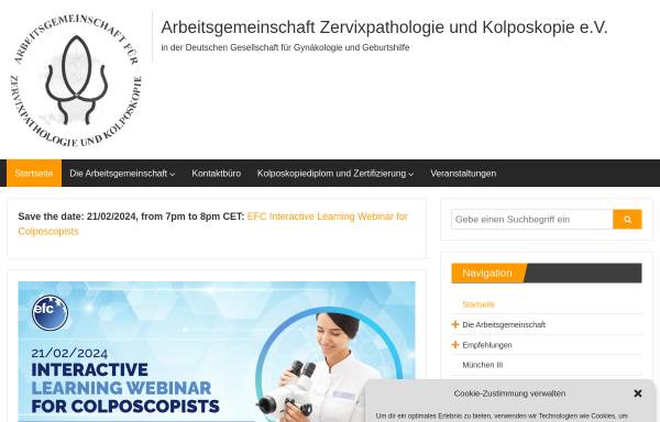 Vorschau von www.ag-cpc.de, Arbeitsgemeinschaft Zervixpathologie und Kolposkopie