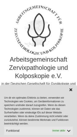 Vorschau der mobilen Webseite www.ag-cpc.de, Arbeitsgemeinschaft Zervixpathologie und Kolposkopie