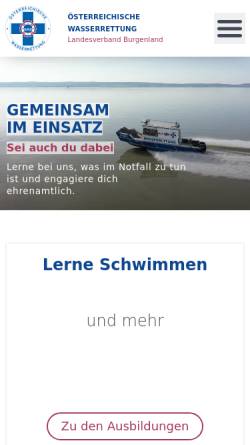 Vorschau der mobilen Webseite b.owr.at, Österreichische Wasser-Rettung - Landesverband Burgenland