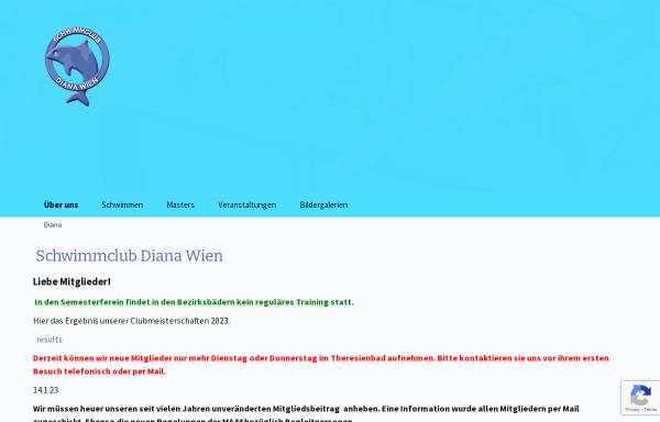 Vorschau von www.sc-diana.at, Schwimm Club - Diana Wien