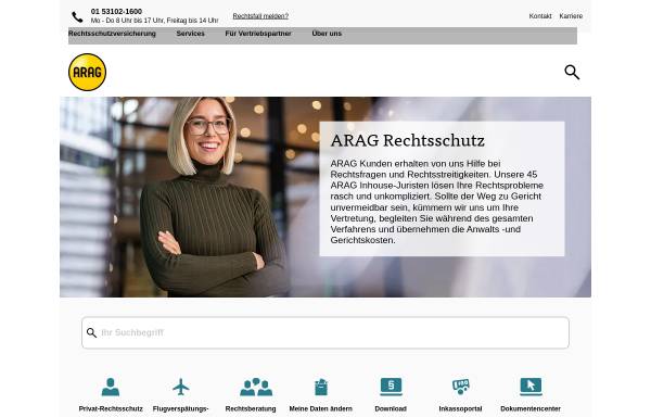 Vorschau von www.arag.at, ARAG Allgemeine Rechtsschutz-Versicherungs-Aktiengesellschaft