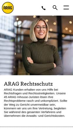 Vorschau der mobilen Webseite www.arag.at, ARAG Allgemeine Rechtsschutz-Versicherungs-Aktiengesellschaft