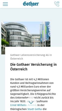 Vorschau der mobilen Webseite www.gothaer.at, Gothaer Lebensversicherung AG