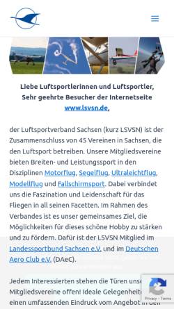 Vorschau der mobilen Webseite www.lsvsn.de, Luftsportverband Sachsen e. V.