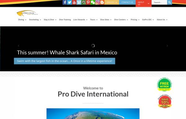 Vorschau von prodivemex.com, Pro Dive Mexico