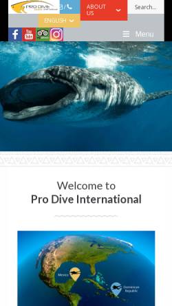 Vorschau der mobilen Webseite prodivemex.com, Pro Dive Mexico