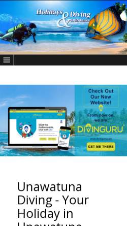 Vorschau der mobilen Webseite www.unawatunadiving.com, Unawatuna Diving Centre & Rockside Guesthouse