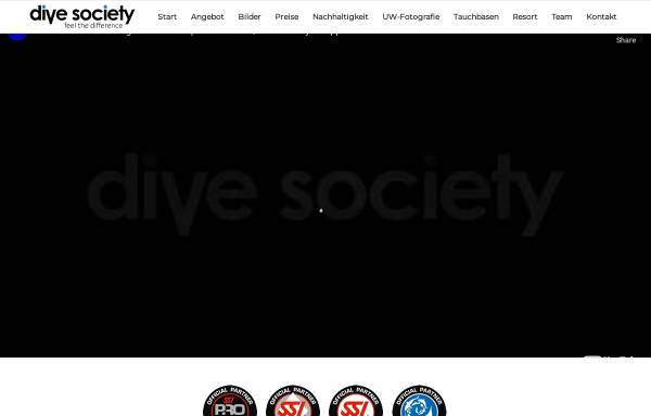 Vorschau von www.divesociety.com, Dive Society GmbH: Feel the difference