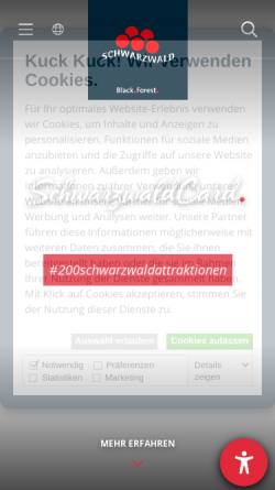 Vorschau der mobilen Webseite www.schwarzwaldcard.info, SchwarzwaldCard