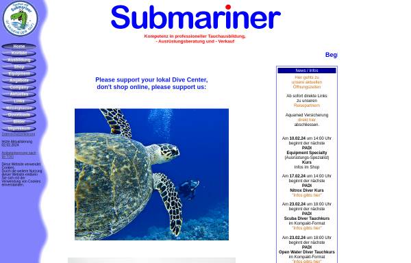 Vorschau von www.submariner-da.de, Submariner GmbH