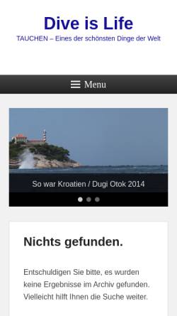 Vorschau der mobilen Webseite www.dive-is-life.de, Dive-is- Life - Tauchen in Bonn