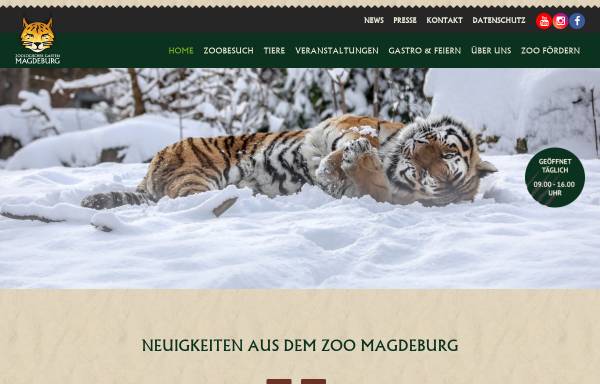 Vorschau von www.zoo-magdeburg.de, Zoologischer Garten Magdeburg