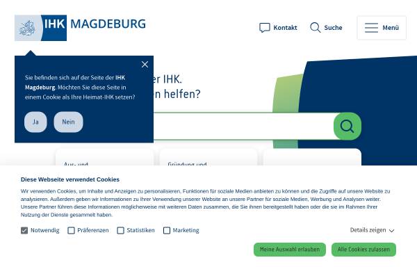Vorschau von www.magdeburg.ihk.de, Industrie- und Handelskammer Magdeburg