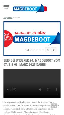 Vorschau der mobilen Webseite www.magdeboot.de, Messe- und Veranstaltungsgesellschaft Magdeburg GmbH (MVGM)