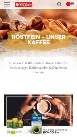 Vorschau der mobilen Webseite www.roestfein.de, Röstfein Kaffee GmbH