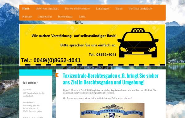 Vorschau von www.taxizentrale-berchtesgaden.de, Taxizentrale Berchtesgaden e.G.
