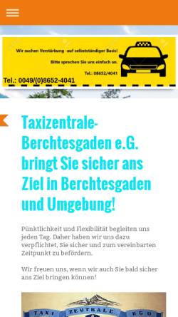 Vorschau der mobilen Webseite www.taxizentrale-berchtesgaden.de, Taxizentrale Berchtesgaden e.G.