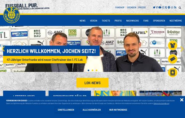 Vorschau von www.lok-leipzig.com, Offizielle Homepage des 1.FC Lokomotive Leipzig e.V.