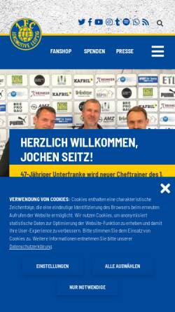 Vorschau der mobilen Webseite www.lok-leipzig.com, Offizielle Homepage des 1.FC Lokomotive Leipzig e.V.