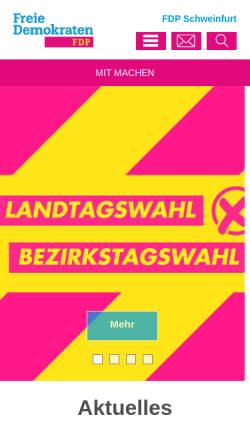 Vorschau der mobilen Webseite www.fdp-schweinfurt.de, FDP Kreisverband Schweinfurt Stadt und Land