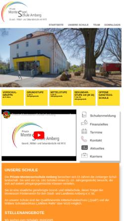 Vorschau der mobilen Webseite www.montessorischule-amberg.de, Private Montessori- Grund- und Hauptschule Amberg