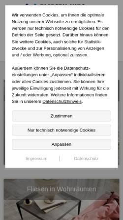 Vorschau der mobilen Webseite www.armin-kies.de, Fliesen Kies