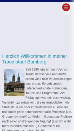 Vorschau der mobilen Webseite www.bamberg-stadtfuehrungen.de, Uschis Traumstadtservice