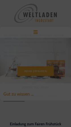 Vorschau der mobilen Webseite www.weltladen-in.de, Weltladen Ingolstadt e.V.