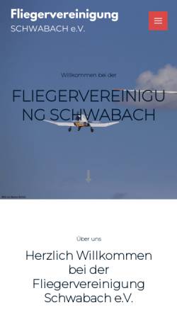 Vorschau der mobilen Webseite www.flugplatz-schwabach.de, Flugplatz Schwabach