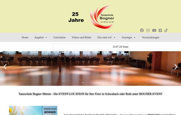 Vorschau von www.tanzschule-bogner.de, Tanzschule Bogner