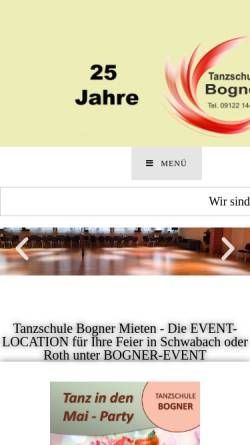 Vorschau der mobilen Webseite www.tanzschule-bogner.de, Tanzschule Bogner