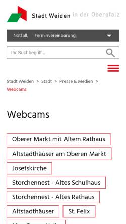 Vorschau der mobilen Webseite www.weiden-zuhause.de, Weiden Zuhause