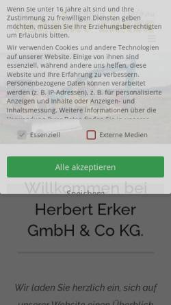 Vorschau der mobilen Webseite www.herbert-erker.de, Herbert Erker GmbH & Co KG