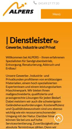Vorschau der mobilen Webseite www.joachim-alpers.de, Joachim Alpers GmbH