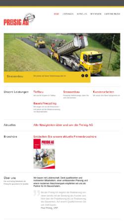 Vorschau der mobilen Webseite www.preisigbau.ch, Paul Preisig AG